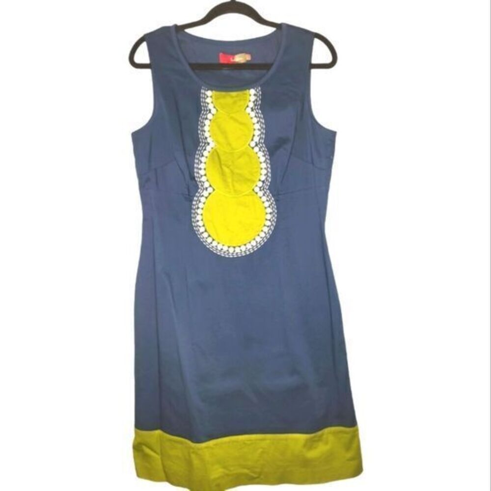 Stylish Blue and Yellow Sleeveless Dress